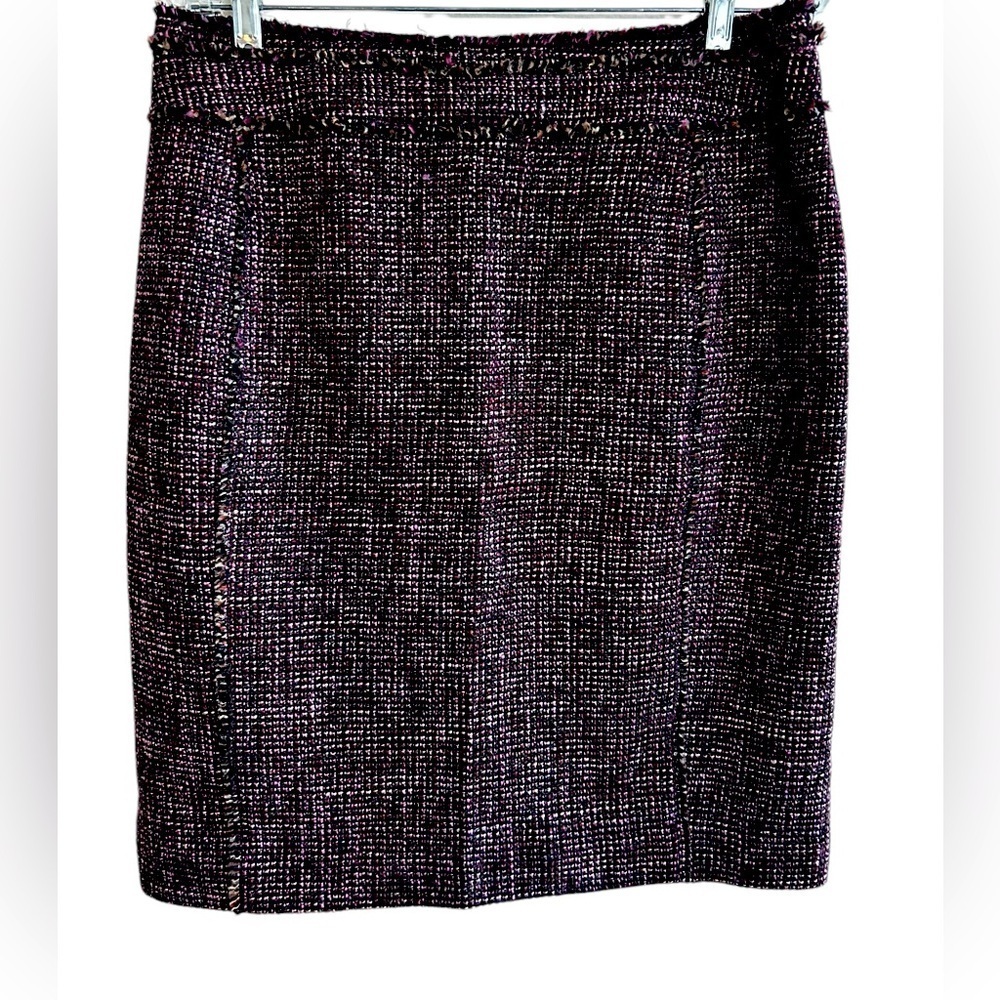 Ann Taylor Wool Pink Tweed Pencil Skirt Size 12